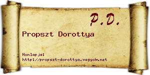Propszt Dorottya névjegykártya