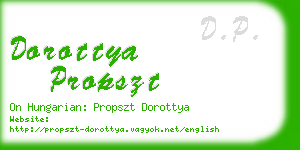 dorottya propszt business card